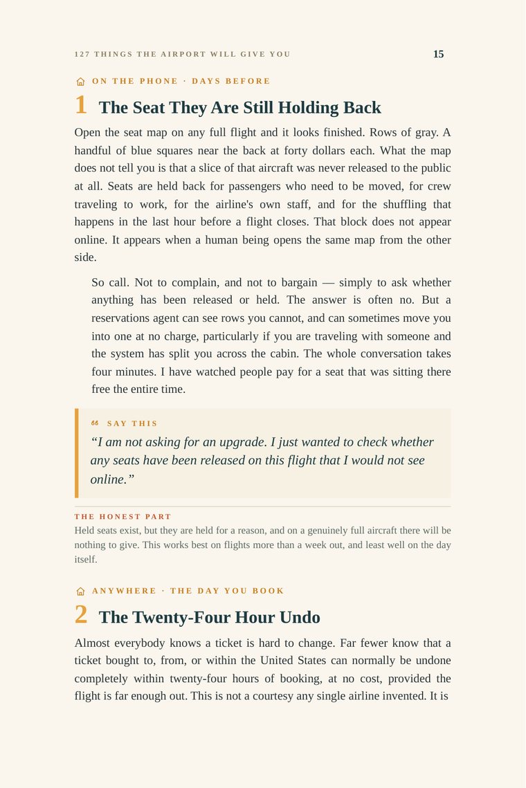 Sample page — the seat they are still holding back
