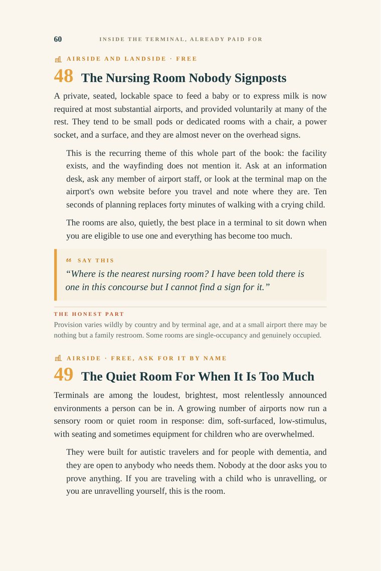 Sample page — the nursing room nobody signposts